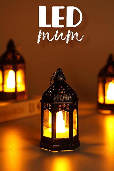 Telvesse 3 Adet Led Mum Retro Sokak Lambası Dumansız Pilli Alevli Dekoratif Y...