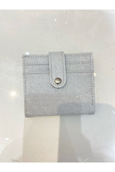 Melos Butik Γυναικείο ασημί πορτοφόλι με θήκη για κάρτες και θήκη για χρήματα