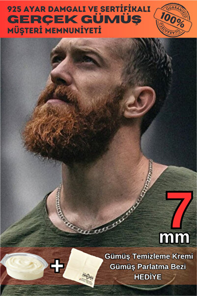 OSMANLI GÜMÜŞ 7mm Figaro Model 925 Ayar Gümüş Erkek Kolye Zincir Modelleri 23...