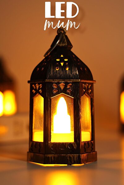 Telvesse Led Mum Retro Sokak Lambası Tip Dumansız Pilli Alevli Dekoratif Yapa...