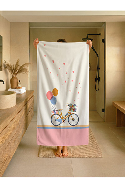 Talia Home Πολύχρωμο μοτίβο ποδηλάτου Παιδική πετσέτα παραλίας - θάλασσας - π...