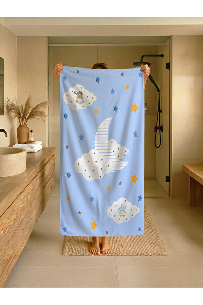 Talia Home Μπλε Zzz Sleep Patterned Παιδική Πετσέτα Παραλίας - Θάλασσας - Πισ...