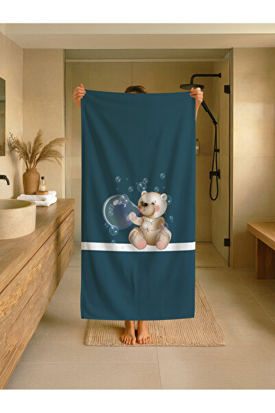 Talia Home Παιδική πετσέτα παραλίας - θάλασσας - πισίνας με πράσινο σχέδιο αρ...