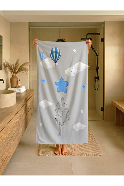 Talia Home Παιδική πετσέτα παραλίας - θάλασσας - πισίνας με σχέδιο ελέφαντα π...
