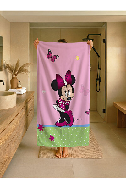 Talia Home Ροζ παιδική πετσέτα παραλίας με σχέδιο Μίκυ Μάους - Πετσέτα θάλασσ...