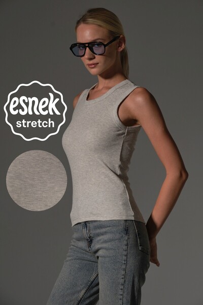 Maule 96% συμπαγές χτενισμένο βαμβακερό, εύκαμπτο ύφασμα Αμάνικο γιακά μακρύ γυναικείο εσώρουχο