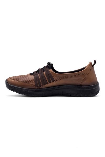 Voyager 8278 Women's Khaki Leather Comfort Shoes Taba