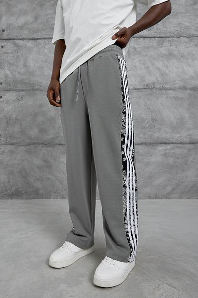 NOMARC Men's Tracksuit Smoked Motif Patterned Baggy Sweatpants