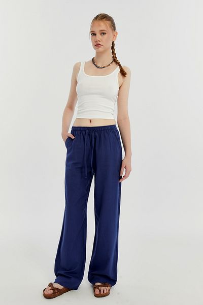 aziso Women's Linen Loose Cut Trousers