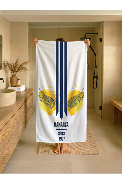 Talia Home Παιδική πετσέτα παραλίας - θάλασσας - πισίνας με κίτρινο μπλε ναυτ...