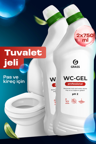 GRASS WC GEL PROFESSIONAL 1.5L Tuvalet, Lavabo, Fayans, Banyo Temizleyici, Ağ...