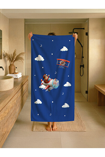 Talia Home Prosop de plajă pentru copii cu model de avion pilot - prosop pent...