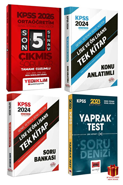 Yediiklim Yayınları 2026 Yediiklim KPSS Ortaöğretim Çıkmış Sorular+Editör Lis...