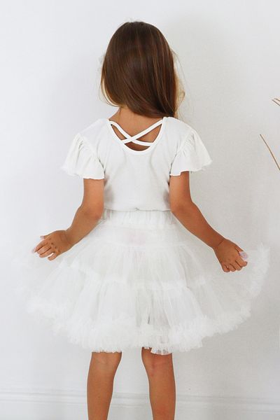 Le Mabelle White Girl's Tutu Skirt - Bonita