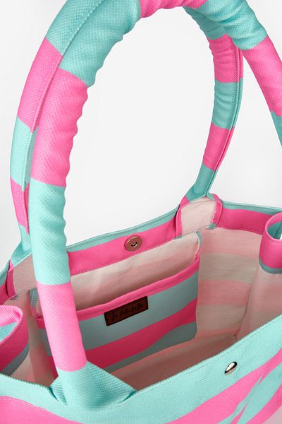 Le Mabelle Mint Striped Children's Beach Bag
