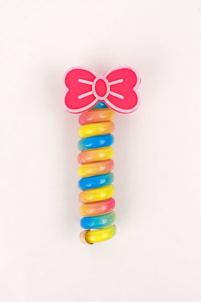 Le Mabelle Multicolored Girl's Pasta Buckle with Bow Figure