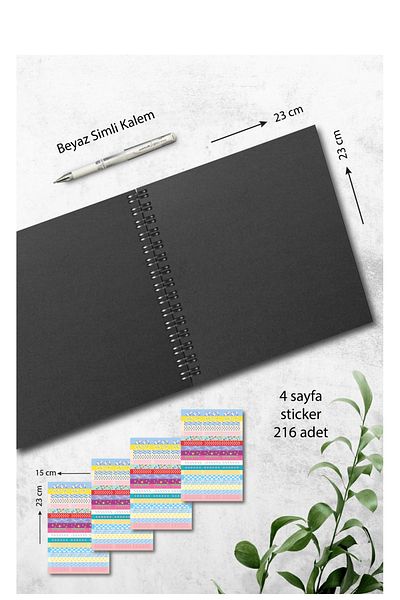 BULUT DİJİTAL Modern Baby Memory Book - First 1 Year & Mother Baby Diary - Agenda & Sticker & Pen Gift