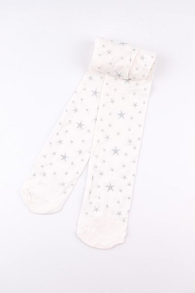 Le Mabelle Ecru Glitter Starry Girls Banana Pantyhose