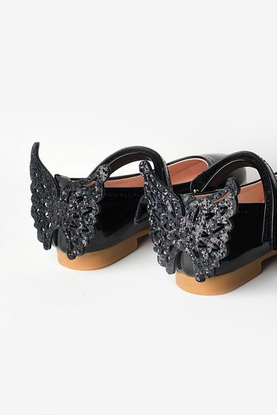 Le Mabelle Black Heel Butterfly Girls Shoes