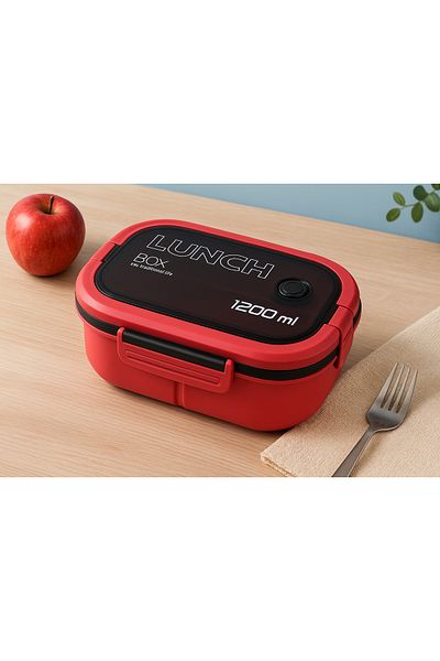 hediyeofisi 2-Tier Portable Diet Food Container - Lunch Box, Storage Container, Travel Box with Fork Spoon
