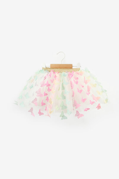 Le Mabelle Çok Renkli Kelebek Aplikeli Kız Çocuk Tül Etek - Pauline