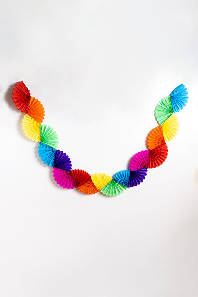 Le Mabelle متعدد الألوان قوس قزح مروحة جارلاند راية زخرفة