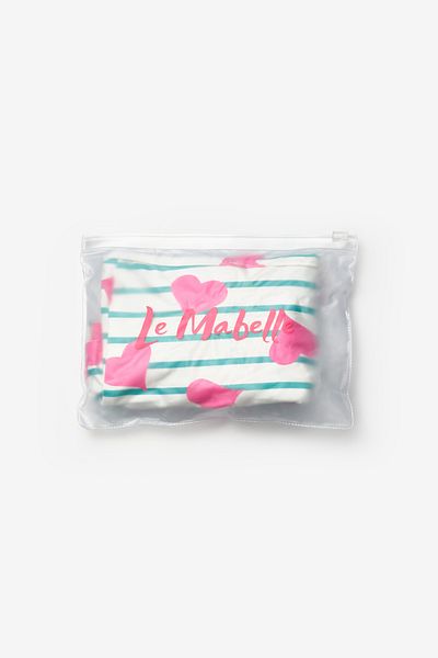 Le Mabelle Ecru Heart Patterned Girl's Swimsuit