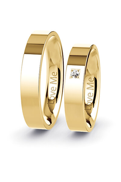 Love Me Yeni Model 1 Adet Mücevher Kalitesinde 5mm Parlak Altın Renk Kararmaz...