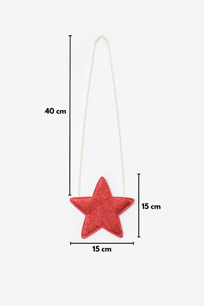 Le Mabelle Red Glitter Girl's Star Bag