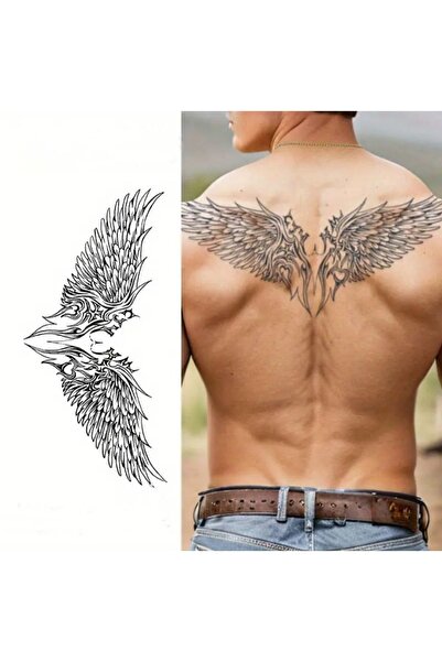 incebeltayt Kanat Figürlü 12 Saat Sonra Kararan Geçici Dövme 1 Ay 30 Gün Kalıcı