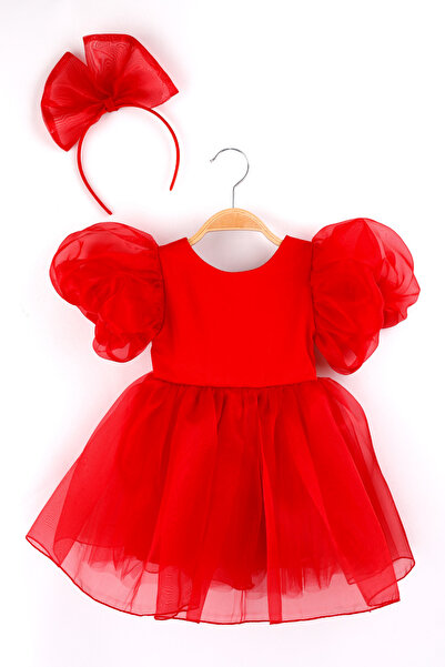 Le Mabelle Red Crowned Organza Girl's Party Dress - Carlene
