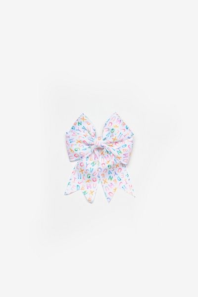 Le Mabelle White Letter Printed Girl's Clip Buckle