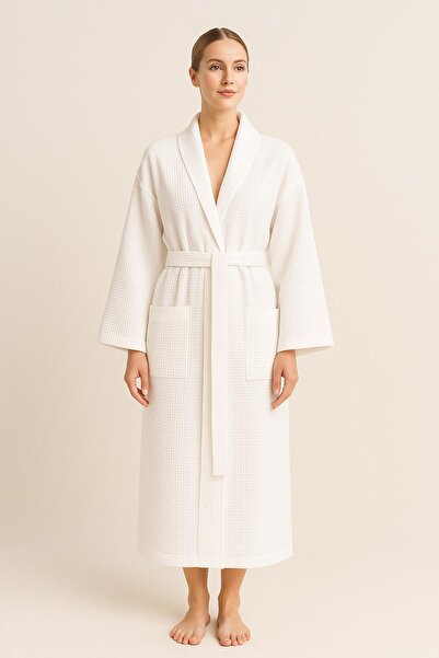 Ender Home Piquea Şalyaka Bathrobe – 100% Cotton L/Xl