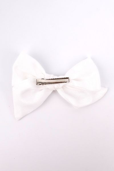 Le Mabelle White Bow Girl Child Clip Buckle