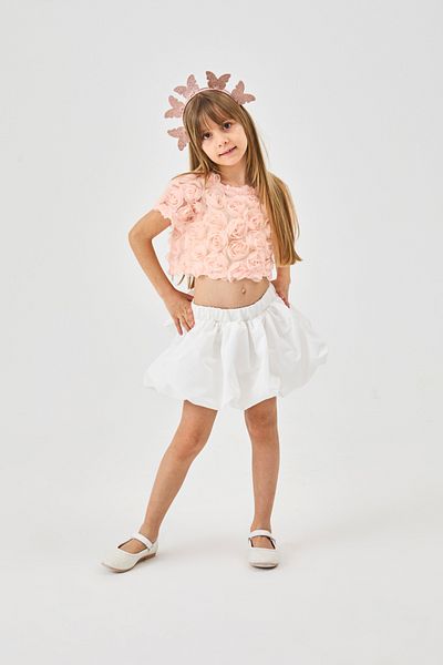 Le Mabelle White Anna Girl Skirt Balloon