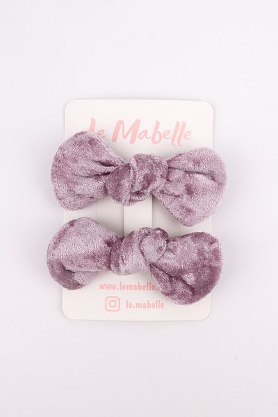 Le Mabelle Lilac 2-Piece Velvet Girl's Clip Buckle