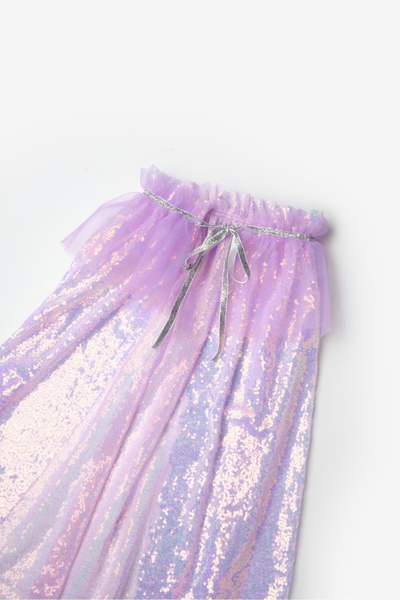 Le Mabelle Lilac Sequined Girl's Party Cape