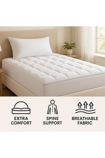 KOZZY HOME 1000 Gr Fitted Orthopedic Sleeping Pad for Hard Beds, 2 Pcs Pillowcases as Gifts