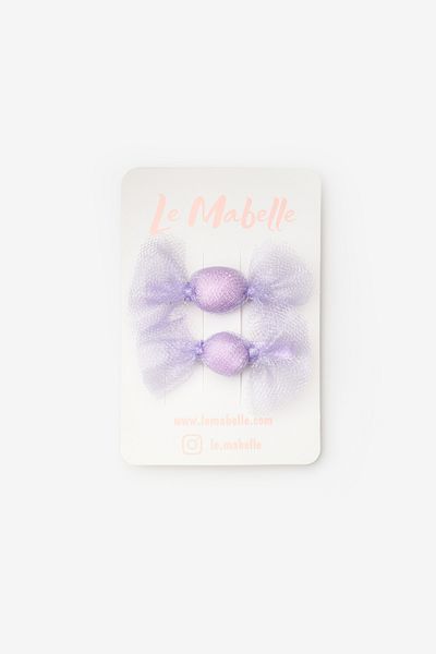 Le Mabelle Girl's 2-Piece Clip Buckle with Lilac Candy Figure