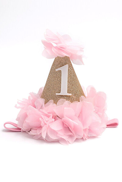 Le Mabelle Pink 1 Year Old Funnel Birthday Crown
