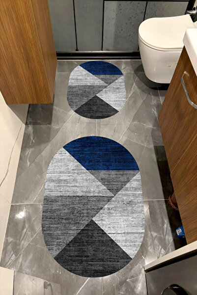 Bordo Halı Set de covorașe decorative lavabile, cu absorbție de apă, talpă mo...