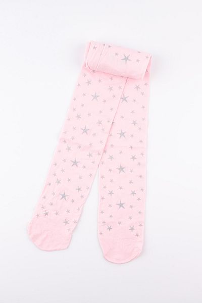 Le Mabelle Pink Glitter Star Girl's Banana Pantyhose