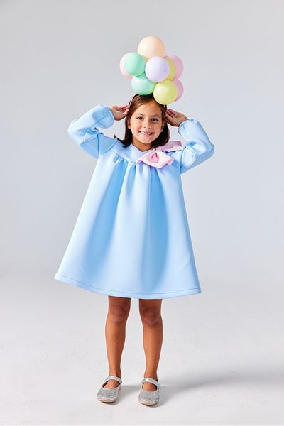 Le Mabelle Blue Shoulder Bow Detailed Girl's Dress - Leah