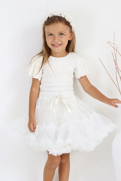Le Mabelle White Girl's Tutu Skirt - Bonita