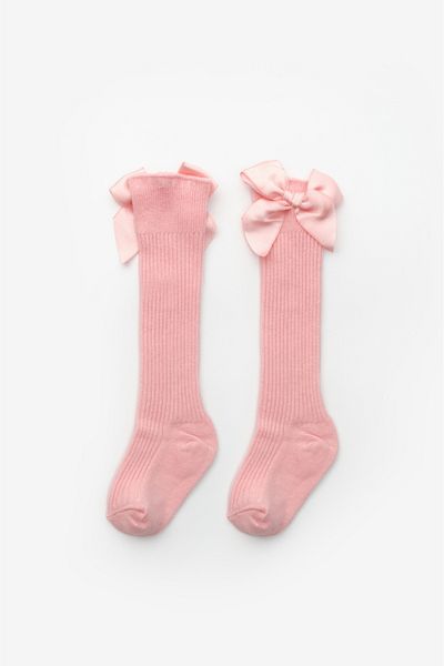Le Mabelle Salmon Bow Girls' Socks