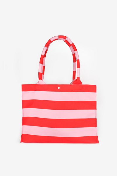 Le Mabelle Pink Striped Women's Beach Bag