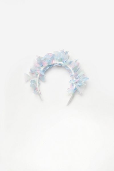 Le Mabelle Blue Butterfly Embroidered Girl's Tulle Crown