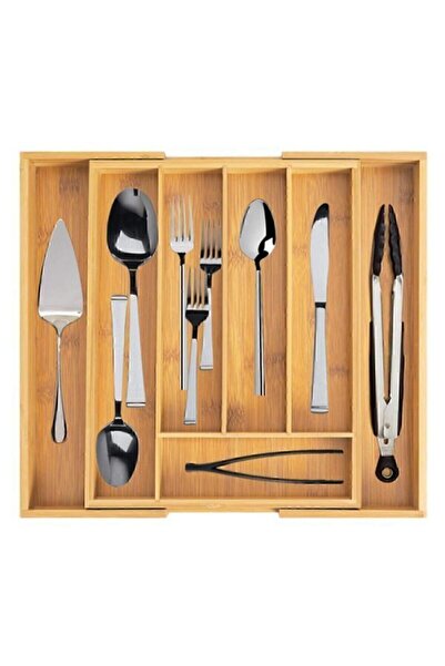 BALSA 7 Bölmeli Bambu Kaşıklık Antibakteriel Çekmece içi Düzenleyici Organizer