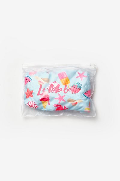 Le Mabelle Blue Ice Cream Patterned Girl's Swimsuit