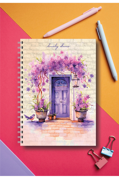 BULUT DİJİTAL A5 Spiral & School Notebook & 80 Sheets & 2 Lines - 2 Checkered Notebook, Notebook